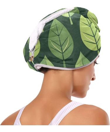 Leaf Hair Towel 2 Pack - Super Absorbent Quick Dry Hair Turbans with Button Wrap for Women & Girls | Shop Internationally - Buy Online on GoSupps.com