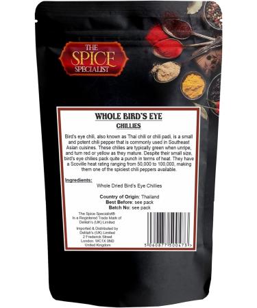 Whole Dried Bird's Eye Chillies 50g - Buy Online on GoSupps.com