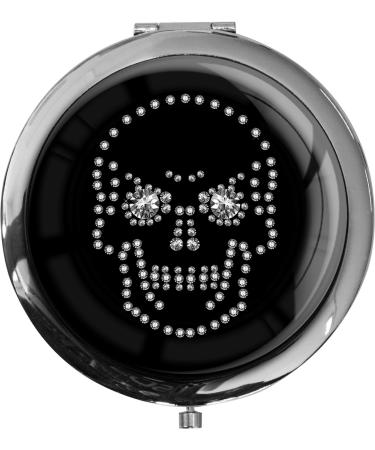 metALUm pocket mirror SKULL IN SILVER with 2x magnification #7701107 - Buy Online on GoSupps.com