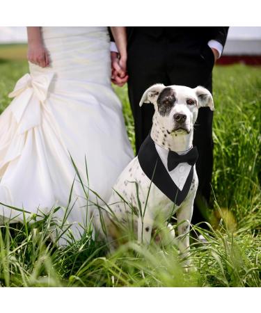 Liebeedd Adjustable Dog Neckerchief Tuxedo Bandana for Weddings & Birthdays - XL Black Fly Dog Pet Towel - Buy Online on GoSupps.com