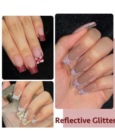 GAOY Reflective Glitter Gel Nail Polish Set - 6 Colors Including Pink, Red, Silver Holographic | UV LED Soak Off, DIY Manicure Kit for Home & Salon Varnish | Pop Reflective Shine - Buy Online on GoSupps.com