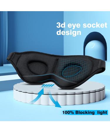 100% Blackout 3D Contoured Cup Sleep Mask for Women Men - Adjustable Strap, Washable - Ideal for Travel, Side Sleeper, Meditation - Gxus-sm1 - Buy Online on GoSupps.com