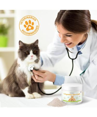 L-Lysine Powder Supplement for Cats Herpes Treatment for Cats - Immune Support & Respiratory Health - Supports Eye & Skin Health - Sneezing Runny Nose Squinting Watery Eyes - 60g - Buy Online on GoSupps.com
