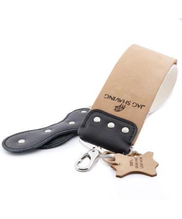 JAG SHAVING LEATER string strips - razor sharpener - brown - straight shaver angler - razor sharpener - with hook - straight shaving strip - knife strips - for all blades - shaving strips