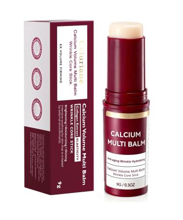 Calcium Multi Balm Stick for Face Eyes Lips & Neck Area Calcium Volume Multi Balm Stick for Hydrating Firming and Soothing with Adenosine Hydrolyzed Elastin Vitamin C & E 9 g