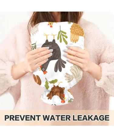 Hot Water Bottles with Cover - Autumn Rooster Design | 2L for Pain Relief Headaches & Feet Warmer - Buy Online on GoSupps.com