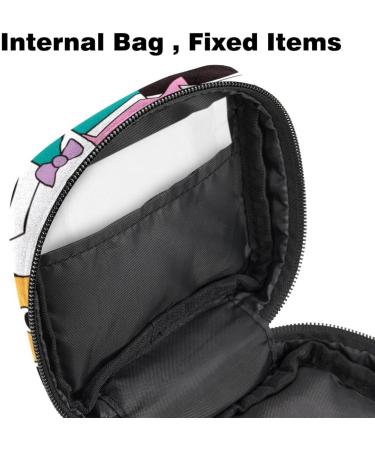 Colorful Hipster Cat Loop Women s Storage Bag | Large Menstrual Cup & Zipper Pocket | Multi-Colored Cardiac Pattern - Perfect for Periods Tampons & More - Buy Online on GoSupps.com