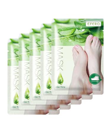 P-Beauty Cosmetic Accessories |Aloe vera footmeaske socks |Peeling for the feet to counteract dry cracked skinFoot peeling for pure skin on the feet (5 pairs) 6 ml (5 -pack)