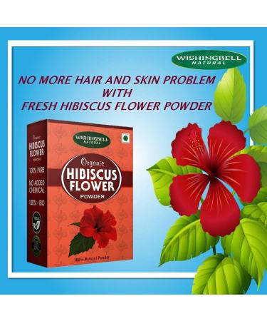  QURA QURA Wishingbell Organic Hibiscus Flower Powder (Rose Sinesis Gudhal Powder) for Hair and Face Growth - 100g | Jaswand Powder for Facial Skin and Hair Care - Buy Online on GoSupps.com