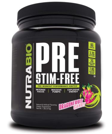 NutraBio Labs PRE-Workout Stim-Free Dragonfruit Candy  1.3 lb (573 g)