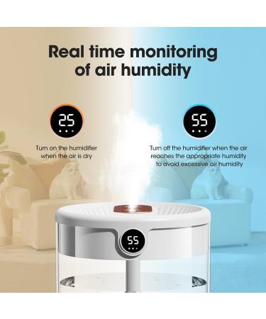 2L Cool Mist Air Humidifier with Night Light | Up to 20H Auto-Off | 36dB Quiet Operation | For Bedroom, Nursery, Office | Dual Nozzles (White) - Buy Online on GoSupps.com