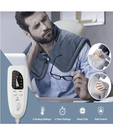 Kimiss Heated Neck & Shoulder Pillow | 6 Heat Levels for Pain Relief | Dark Gray EU 220V - Buy Online on GoSupps.com