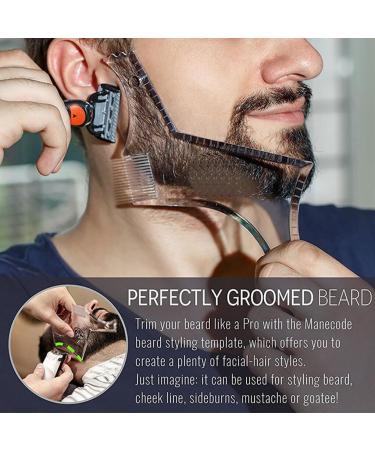 rongweiwang Beard Template For Men Smooth And Comfortable Shaping Experience Compact And Lightweight ABS Beard Shaping Tool Template Transparent - Buy Online on GoSupps.com