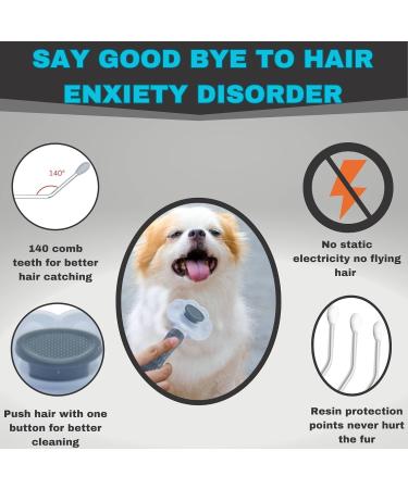 PetGroom Self Cleaning Cat & Dog Brush - Reduce Shedding Up to 95% - Ideal for Short or Long Haired Cats and Dogs - Grey - Buy Online on GoSupps.com
