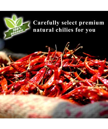 Yimi Whole Dried Chilies 5.3oz - Chinese Red Chili Pepper for Hot Chili Oil and Hotpot - Organic, Non-GMO, Gluten-Free - Perfect Halloween Gift - Buy Online on GoSupps.com