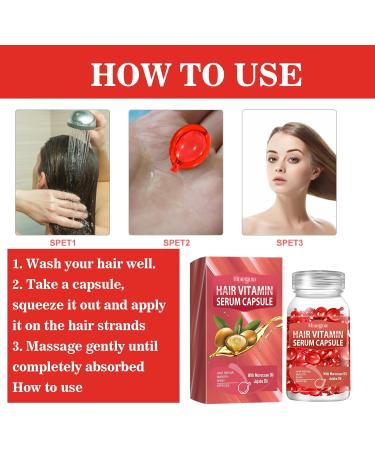 Hpbaggy Hair Treatment Serum vitamin serum Capsule enriched with Moroccan argan and avocado oil rich in vitamins A C E and Pro B5 no rinsing required for all hair types - Buy Online on GoSupps.com