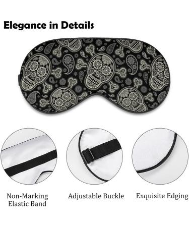 Skulls and Paisley Sleep Mask for Women - Adjustable Eye Shades with Elastic Strap | International Shipping Available - Buy Online on GoSupps.com
