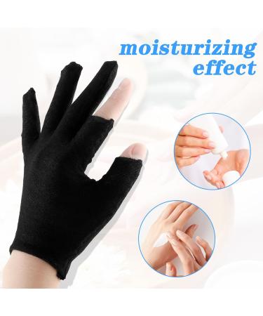 Dimeho 6 Pairs Moisturizing Cotton Gloves Touchscreen Overnight Sleeping Gloves Lightweight Nighttime Lotion Black Gloves for Bedtime Dry Hand Therapy Sensitive Irritated Skin SPA(Black) - Buy Online on GoSupps.com