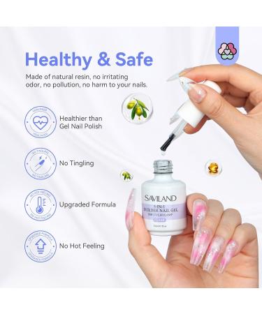 Saviland 5 in 1 Clear Builder Nail Gel 15ml | UV/LED Strengthening Gel for Repair & Extension | Nail Art Supplies - Buy Online on GoSupps.com