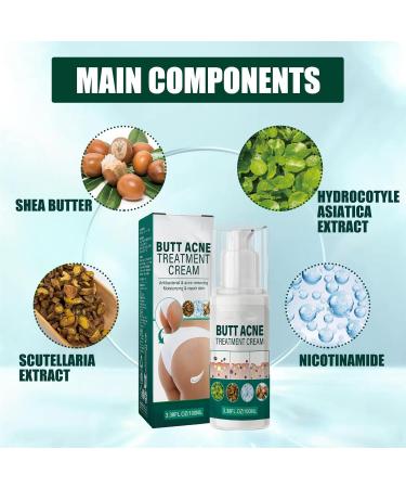  Uzionoie Butt Acne Cream Cream to Remove Acne on Buttocks Reduces Butt Pimples Restores Soft and Smooth Butt Skin 100ml - Buy Online on GoSupps.com