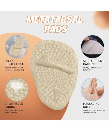 Metatarsal Pads for Women - Comfortable Heel Inserts & Ball of Foot Cushions (4 Pairs Beige) - High Heel Comfort & Anti-Slip Design - Buy Online on GoSupps.com