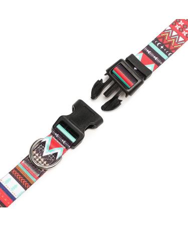 Mercano Adjustable Dog Collar - Soft Nylon Comfort & Durable Patterned Design for Small & Medium Dogs | Stylish Red Color - Buy Online on GoSupps.com