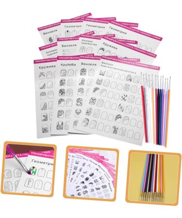 DOITOOL 2 Sets Manicure Exercise Book Pen Kit Nail Art Brushes Kit Nail Practice Liner Pen Nail Salon Supplies Nail Art Pen Nail Manicure Kit Nail Art Practice Supplies Nail Supplies Paper - Buy Online on GoSupps.com