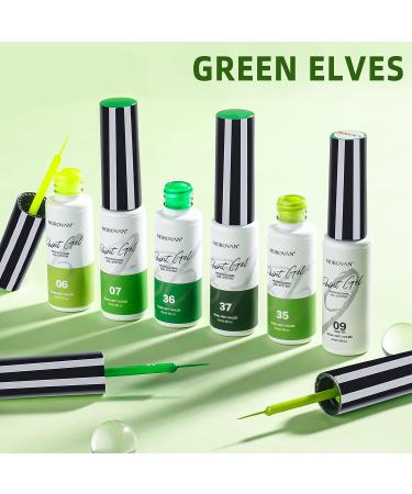 Morovan Gel Liner Nail Polish Set - 6 Colors Painted Gel Nail Polish Kit for Manicure - Green Gel Liner Nail Art Polish Set for Home and Salon - All Season Nail Art Kit - Buy Online on GoSupps.com