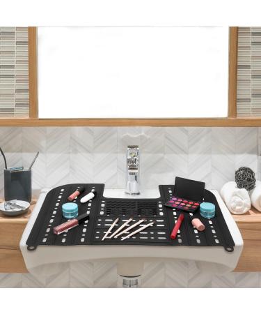 Foldable Sink Cover | Silicone Makeup Brush Cleaning Mat | Compact & Rollable Bathroom Sink Protector - Buy Online on GoSupps.com