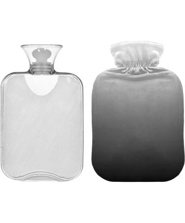 Black White Gradient Hot Water Bottle with Cover | 1L Pain Relief & Hand Feet Warmer | Ideal for Sports Injuries - Buy Online on GoSupps.com