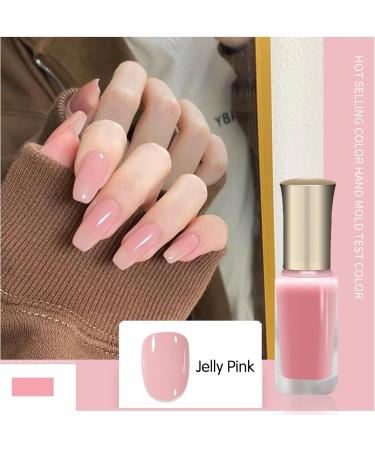 Pink Nail Polish Nude Pink Nail Varnish Chip Resistant Clear Jelly Pink Nail Varnish Quick Dry Pink Gel Polish Water Based Translucent Nail Polish for DIY Manicure Art at Home - Buy Online on GoSupps.com
