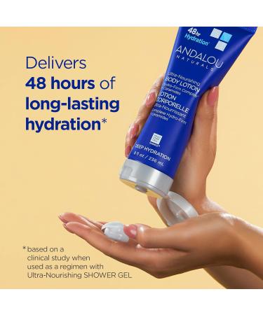 Andalou Naturals Deep Hydration Body Lotion | Ultra-Nourishing Skin Care with Hyaluronic Acid & Ceramides | 8 fl oz for Softer Glowing Skin - International Shipping Available - Buy Online on GoSupps.com