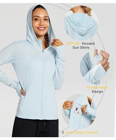 Libin Women's Full Zip UPF 50+ Sun Protection Hoodie Jacket - Ice Blue, Medium - Buy Online on GoSupps.com