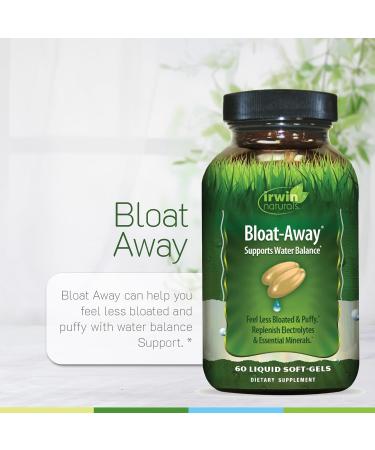 Irwin Naturals Bloat-Away - Water Balance Support - Replenish Electrolytes & Essential Minerals - 60 Liquid Soft-Gels - 2 Pack - Buy Online on GoSupps.com