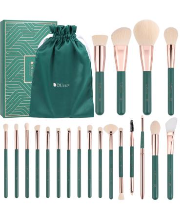 DUcare Makeup Brushes Professional 20Pcs Green Makeup Brush set with Silicone Face Mask Brush Kabuki Foundation Blending Powder Blush Concealers Eyeshadows Brushes - Buy Online on GoSupps.com