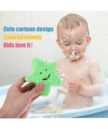 6pcs Exfoliating Bath Sponge Set - Star-Shaped Loofahs for Kids & Adults | Soft Foam Body Scrubber for Shower & Bath | Portable Exfoliating Bathing Pouf - Buy Online on GoSupps.com