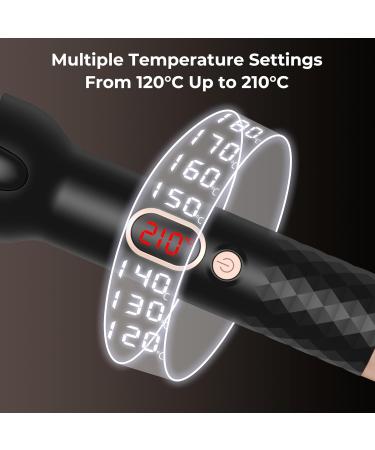 38mm Double PTC Thermal Brush | Warm Air Styling & Curling Brush | Volume Comb with LCD Display | Ideal Gifts for Women - Black & Gold - Buy Online on GoSupps.com
