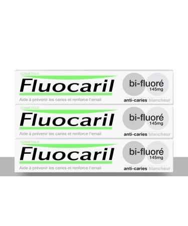 Fluocaril cosmetics - toothpaste against caries diluted twice 145 mg white - reinforced enamel strong teeth demonstrably effective white teeth - 3 x 75 ml