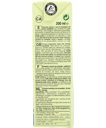 Ecomil | Cuisine - Almond Cream | 1 x 200ml - Buy Online on GoSupps.com
