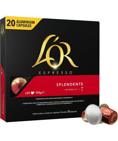 L'OR Caf Espresso Splendente Intensity 7 - Aluminum Coffee Capsules Compatible with Nespresso * - 10 Packs of 20 Capsules (200 Drinks) - Buy Online on GoSupps.com