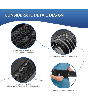 Glofit Lower Back Support Belt for Men and Women - Pain Relief for Heavy Lifting, Herniated Disc, Sciatica, Scoliosis - Size L - Buy Online on GoSupps.com