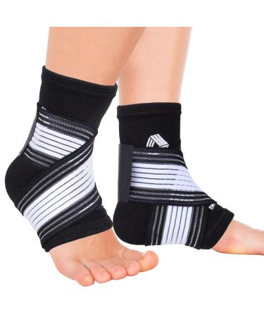 Plantarelief ankle bandage for women men - ankle bandage foot bandage ankle bandage for waved ankle plantar fasciitis Achilles tendon arthritis heel spur - 1 pair m black 1 pair m