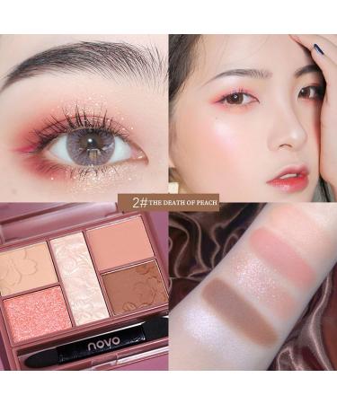 5 Colors Eye Palette Matte and Highlight Eyeshadow Makeup Pallete for Beginners Long Lasting High-Gloss Eyeshadow High Pigment Silky Powder Eye Shadow Cosmetics Set 02 - Buy Online on GoSupps.com