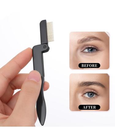 2 Pcs Stainless Steel Folding Eyelash & Eyebrow Comb - Professional Lash Separator Tool for Makeup | International Shipping Available - Buy Online on GoSupps.com