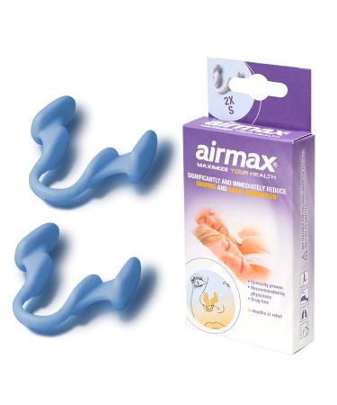 Airmax Unisex Classic Nasal Dilators Two-Pack - Anti Snoring Device for Men and Woman - Improves Airflow - Blue - Small