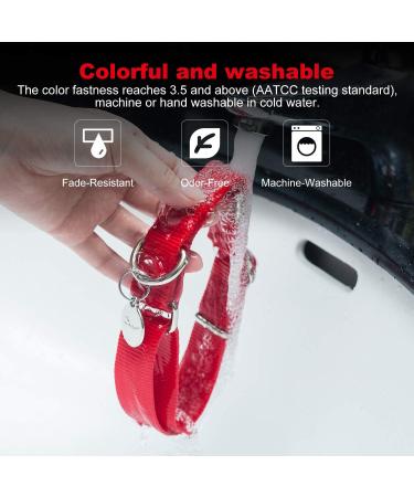 Premium Martingale Dog Collar - Adjustable Durable No Escape Nylon for All Sizes - Red (L: 42cm-66cm) - Buy Online on GoSupps.com