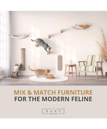 Ruby Road Cat Hammock Wall Mounted Shelf with Steps - Modern Cat Bed for Large Cats - Cat Furniture for Sleeping, Playing, Climbing, and Lounging - Buy Online on GoSupps.com