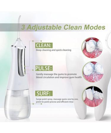 Portable Water Flosser - Rechargeable Oral Irrigator with 3 Modes & 5 Tips for Travel - Waterproof Dental Cleaner - 350ml Detachable Reservoir - Buy Online on GoSupps.com