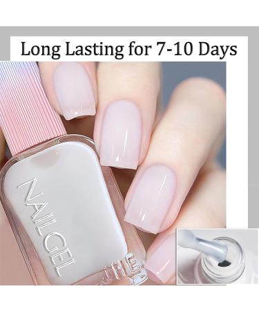 Milky White Nail Polish - Sheer Jelly Nail Polish - Translucent Nail Varnish 60 Seconds Quick Dry - Crystal Oil Based Breathable Nail Polish Long Lasting for Women Manicure at Home Jelly White - Buy Online on GoSupps.com