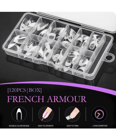 120 Pieces French Acrylic False Nails Tips Full Cover Fake Nails Extension White Tip Press on Nails Acrylic Nail Tips for Woman Girls Finger Manicure Salon Home Nails Art DIY (12 Sizes White Clear) - Buy Online on GoSupps.com